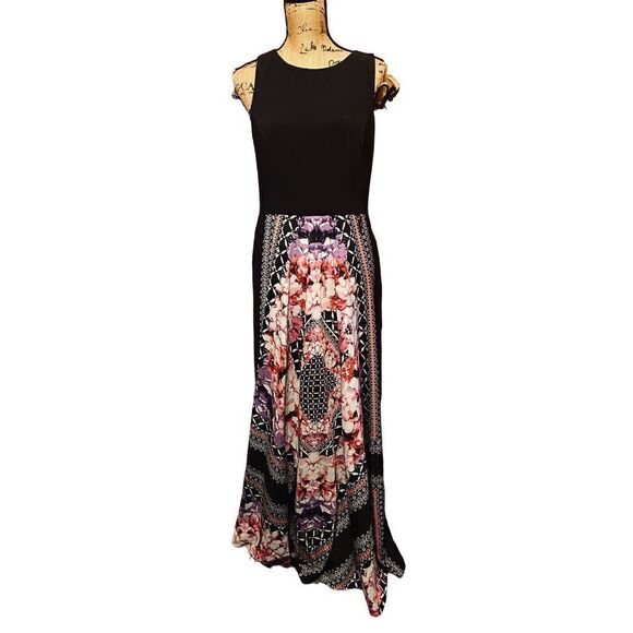 Eliza J Multicolored Halter Scarf Maxi Dress Size 12, No Belt - Picture 2 of 5